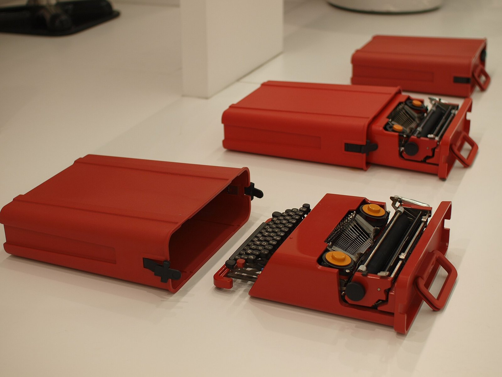 Red Olivetti Valentine portable typewriters